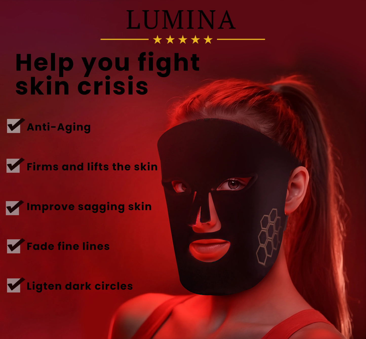 LuminaSculpt Red Light Therapy Face Mask